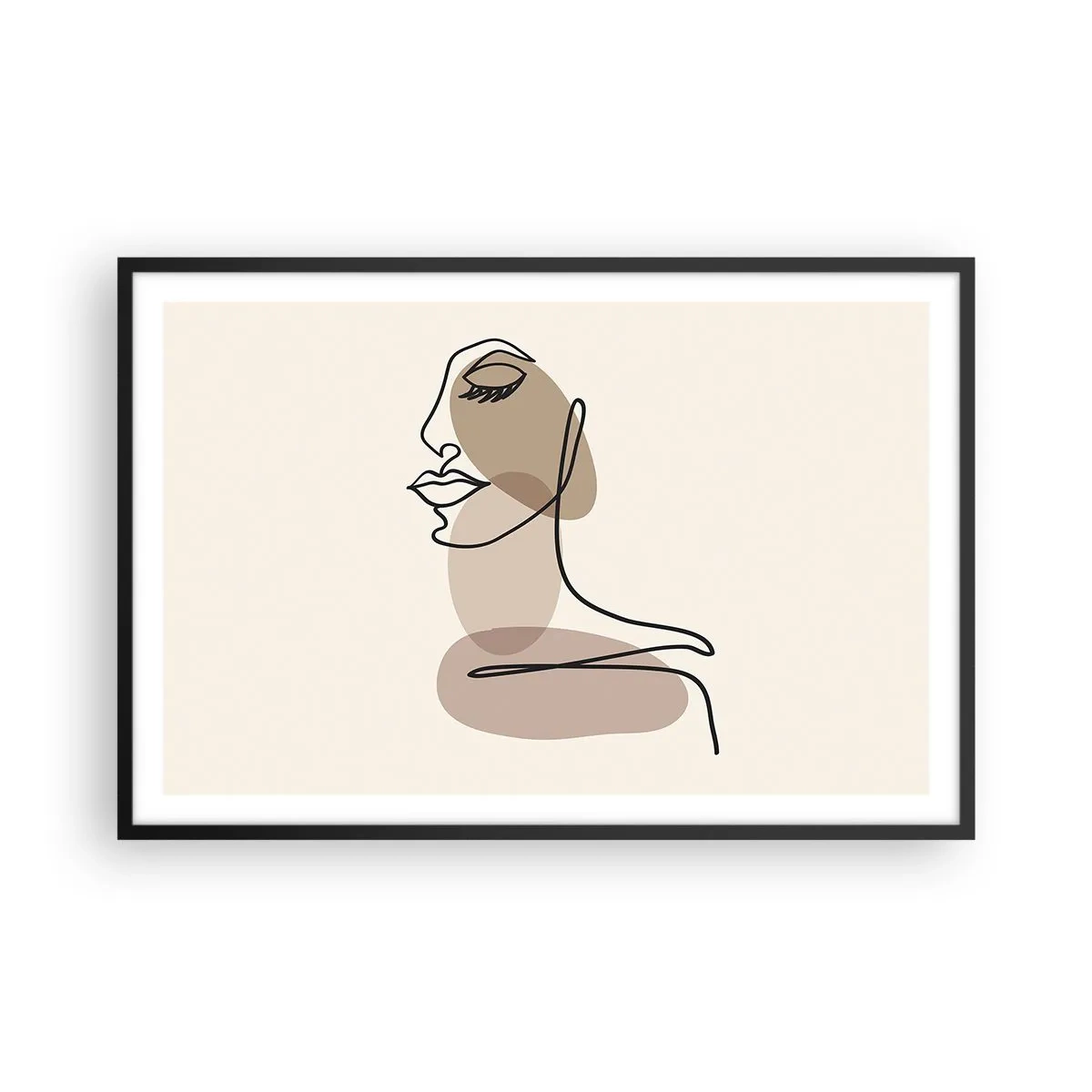 Poster in black frame - Listening to Herself - 91x61 cm