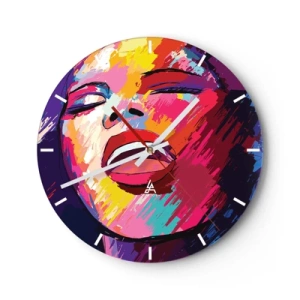 Wall clock - Clock on glass - Sing Your Life Away - 40x40 cm