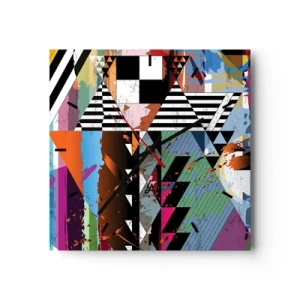 Wall clock - Clock on glass - Geometric and Organic - 40x40 cm