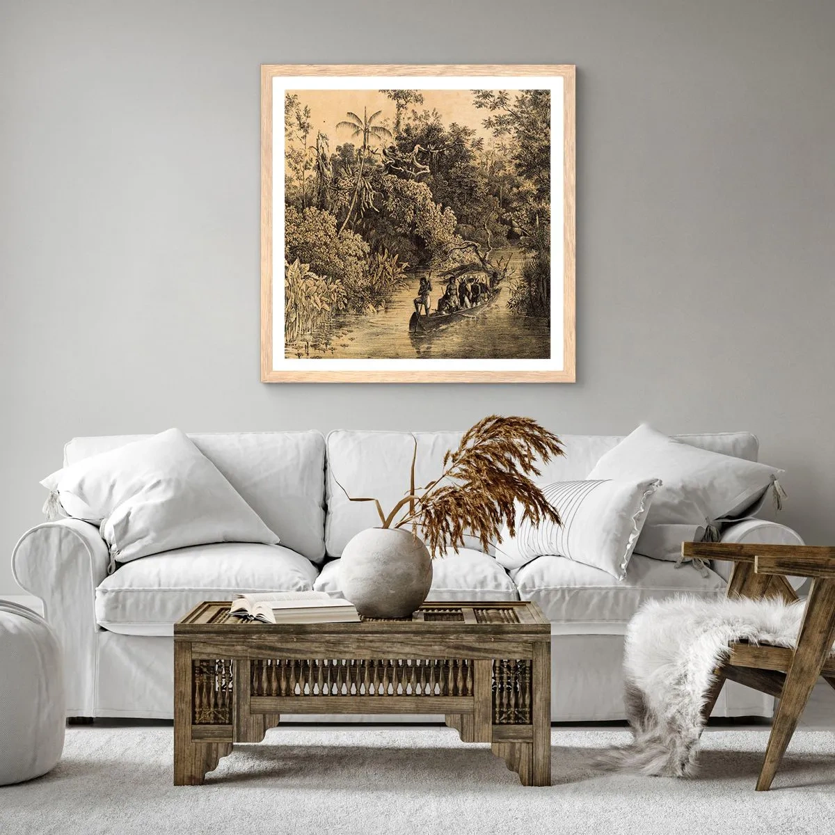 Poster in light oak frame - Journey to the Spring - 50x50 cm