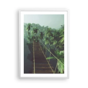 Poster in white frmae - Hanging Bridge in the Green - 50x70 cm