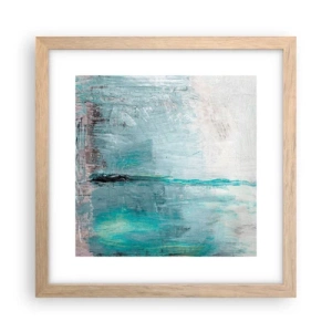Poster in light oak frame - Horizontally in Blue - 30x30 cm
