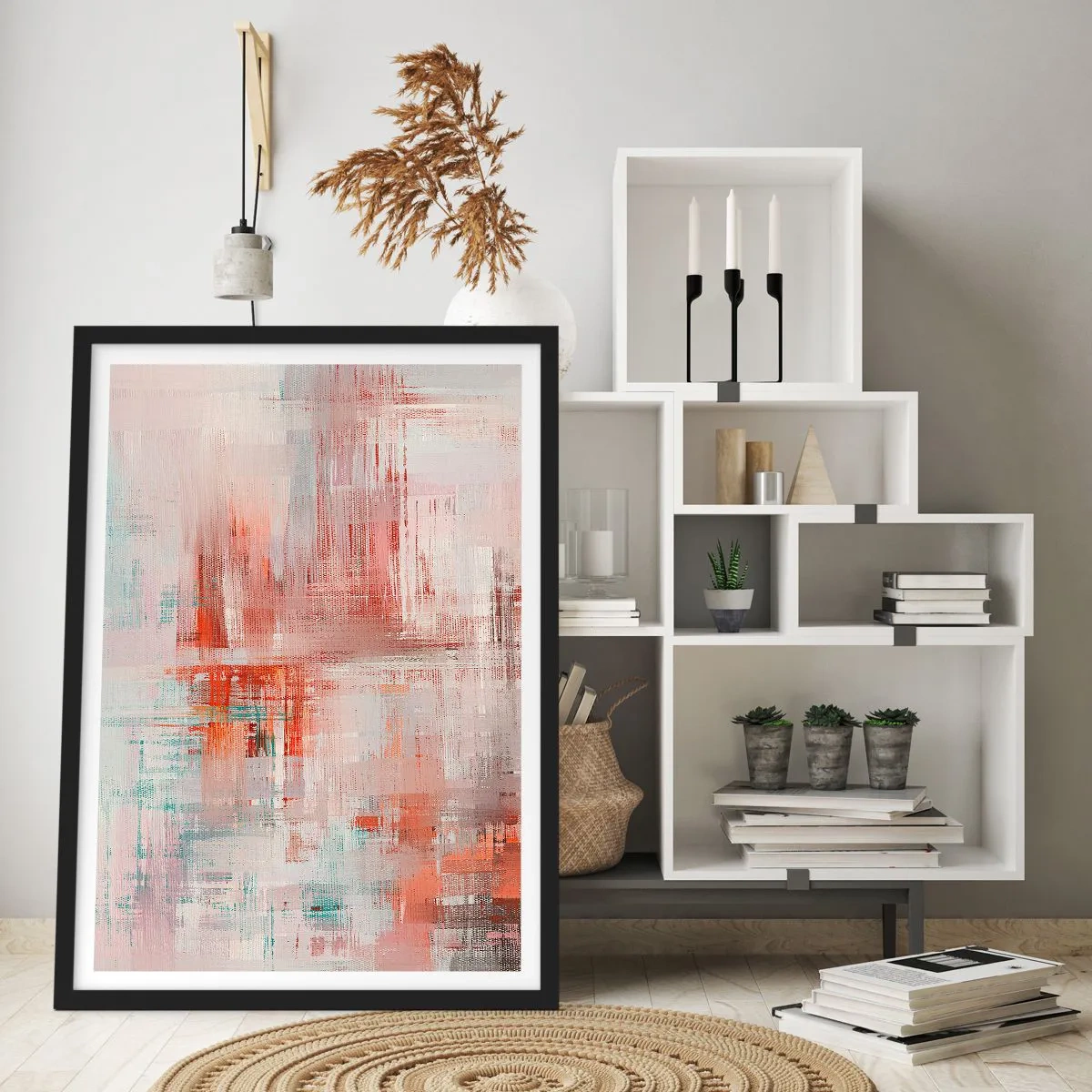 Poster in black frame - Foggy but Pink - 70x100 cm
