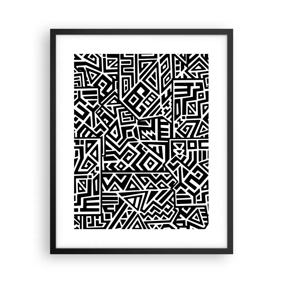 Poster in black frame - Precolumbian Composition - 40x50 cm