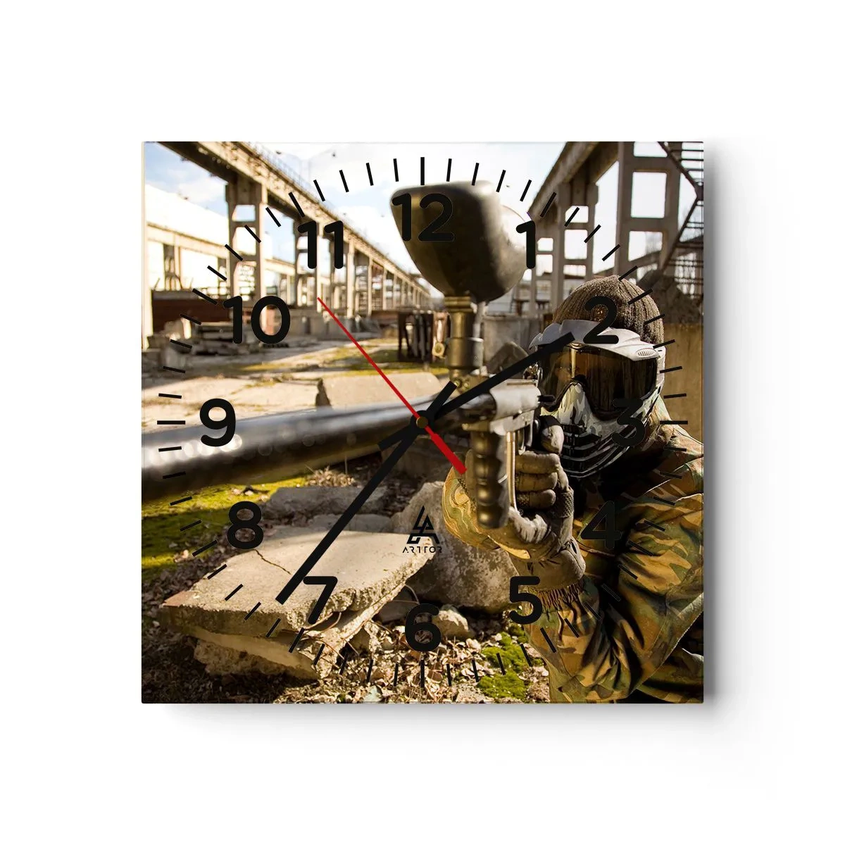 Wall clock - Clock on glass - You Can Be a Hero Too - 30x30 cm