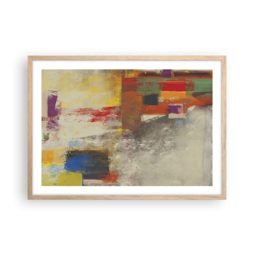 Poster in light oak frame - Geometry of Colours - 70x50 cm
