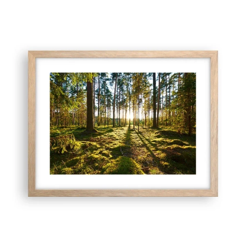 Poster in light oak frame - Deep in the Forest - 40x30 cm
