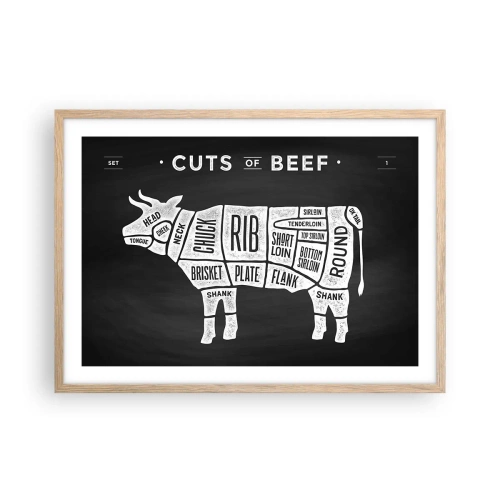 Poster in light oak frame - Time for a Feast - 70x50 cm