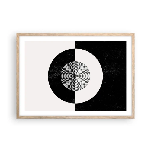 Poster in light oak frame - Harmony in Black and White - 70x50 cm