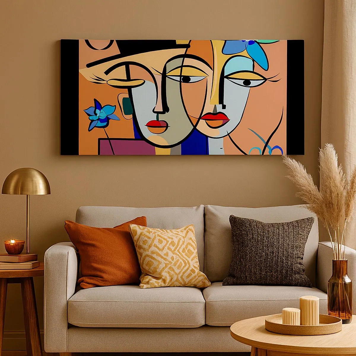 Canvas picture - Rendez-vous Picasso Style - 100x40 cm