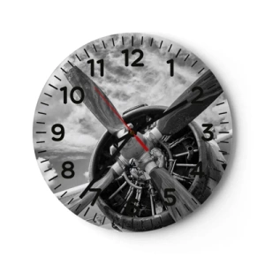 Wall clock - Clock on glass - Conquerer of the Skies - 40x40 cm