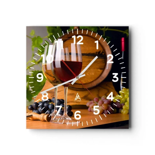 Wall clock - Clock on glass - Like at Old Masters - 30x30 cm