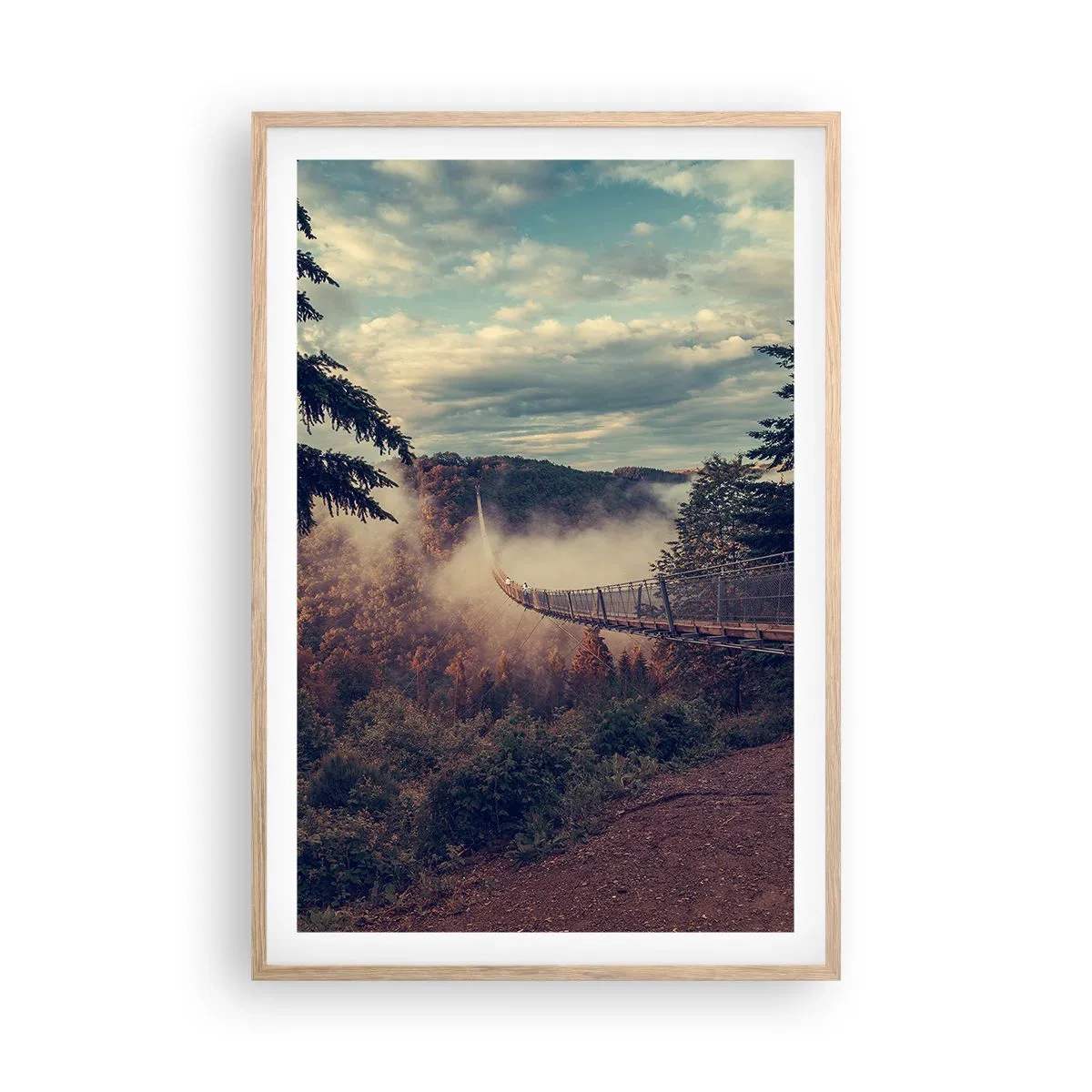 Poster in light oak frame - Above Autumnal Forest - 61x91 cm