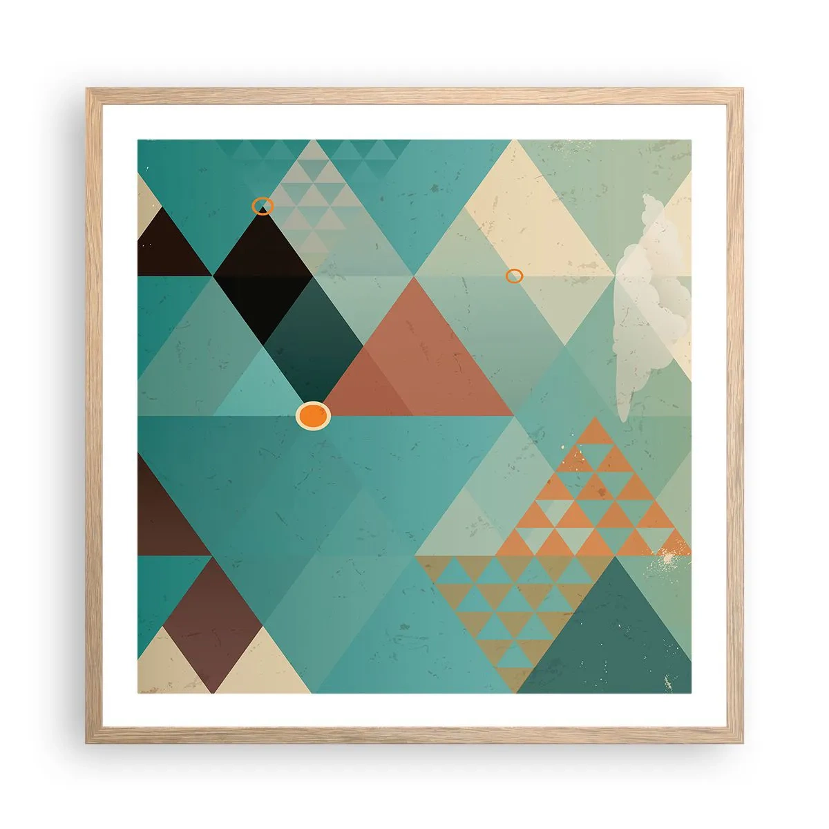Poster in light oak frame - Unity in Multitude, Multitude of Unity - 60x60 cm