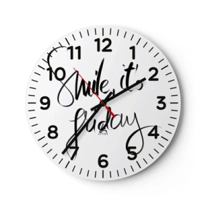 Wall clock - Clock on glass - True Joy - 40x40 cm