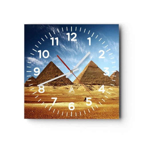 Wall clock - Clock on glass - 40 Centuries Looking at Us - 40x40 cm