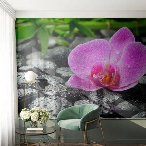 Photo Wallpaper Premium Sand - Like an Open Heart - Flowers, Orchid, Orchid - 400x280 cm