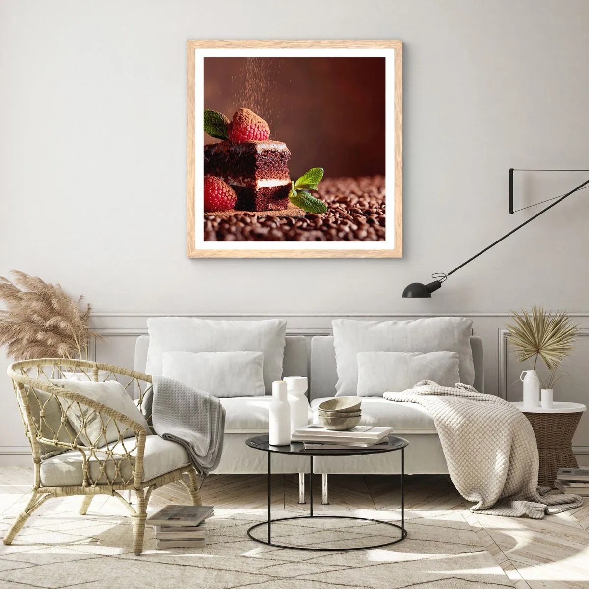 Poster in light oak frame - Life Is Sweet - 40x40 cm
