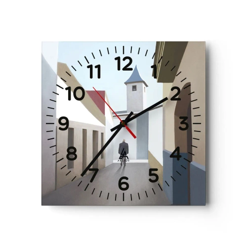 Wall clock - Clock on glass - Sunny Walk - 30x30 cm