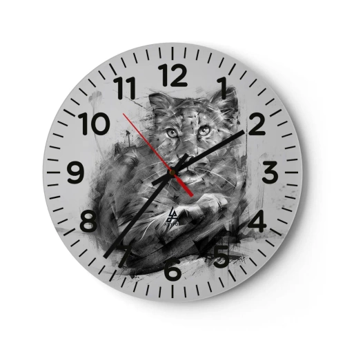 Wall clock - Clock on glass - Yes, I Am Listening - 30x30 cm