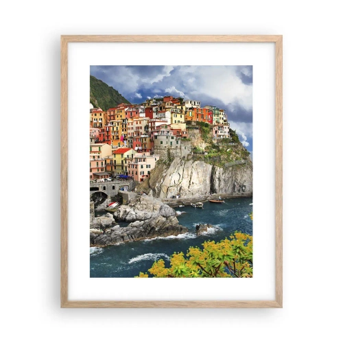 Poster in light oak frame - Hugging the Rocks - 40x50 cm