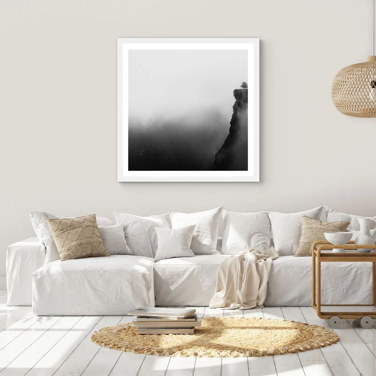 Poster in white frmae - On the Edge of the World - 60x60 cm