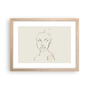 Poster in light oak frame - Outline of Sensuality - 40x30 cm