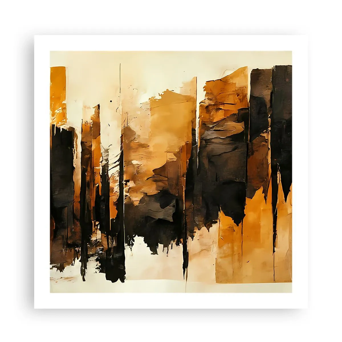 Poster - Harmony of Black and Gold - 60x60 cm