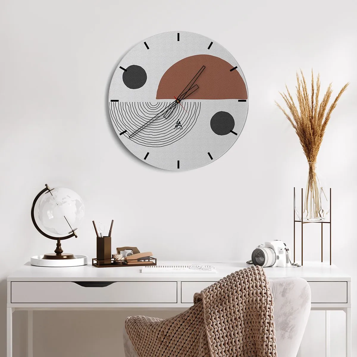 Wall clock - Clock on glass - Perfection of a Wheel - 40x40 cm