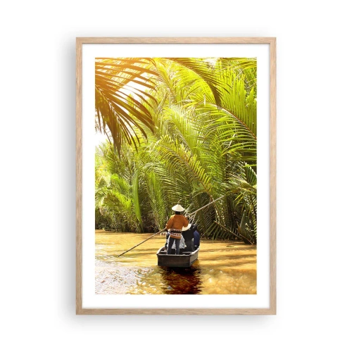 Poster in light oak frame - Through a Palm Ravine - 50x70 cm