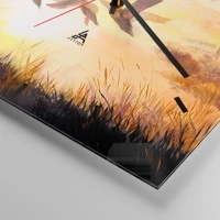 Clock face with lines