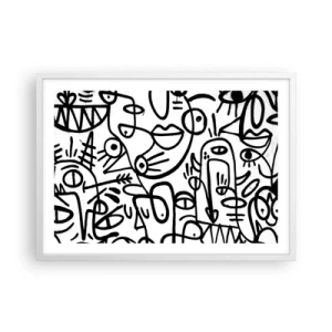 Poster in white frmae - Faces and Mirages - 70x50 cm