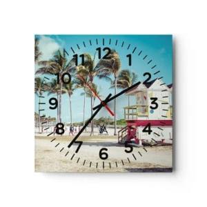 Wall clock - Clock on glass - Beautiful Day before You - 40x40 cm