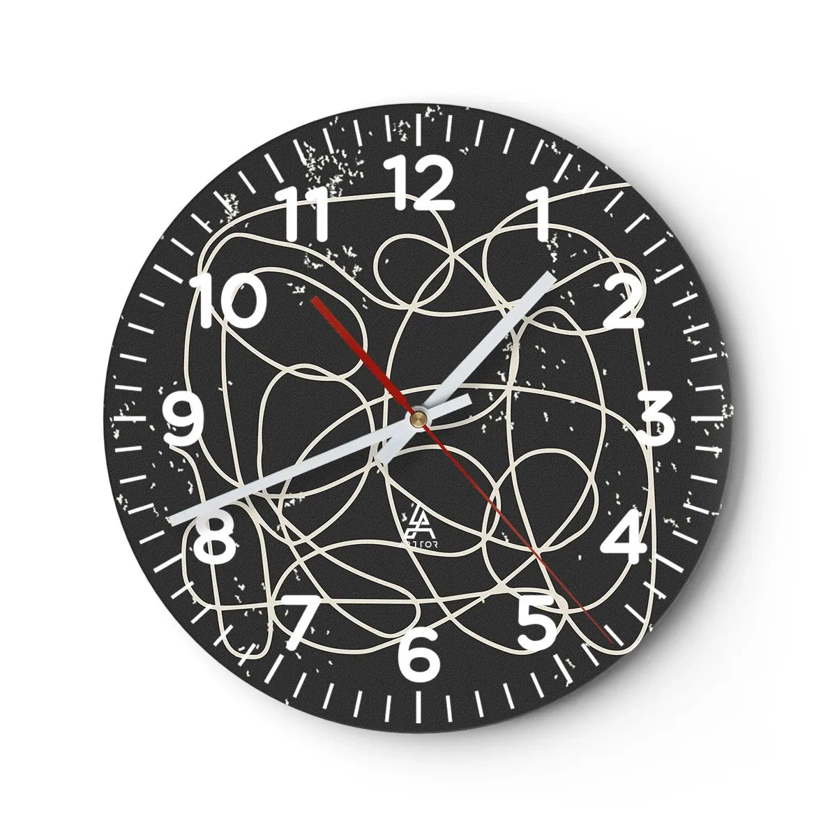 Wall clock - Clock on glass - Lost Thoughts - 30x30 cm