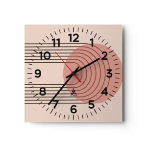 Wall clock - Clock on glass - Irresistible Attraction - 40x40 cm