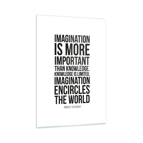 Glass picture - Einstein about Power of Imagination - 80x120 cm