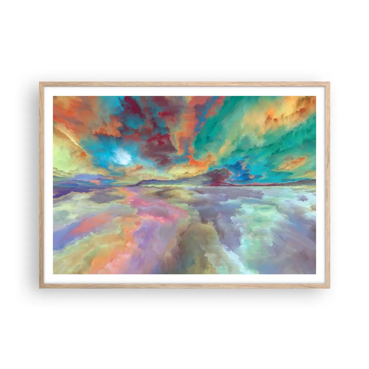 Poster in light oak frame - Two Skies - 100x70 cm