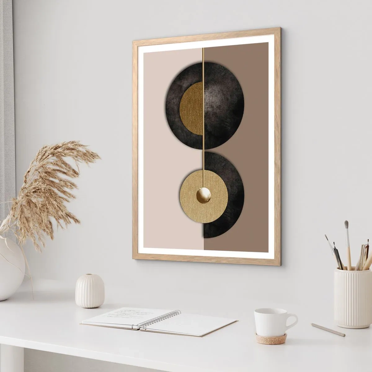 Poster in light oak frame - Variations on Wheel - 61x91 cm