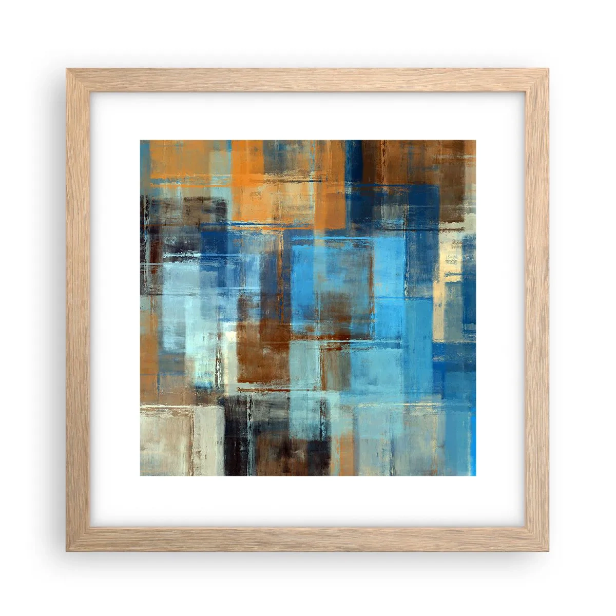 Poster in light oak frame - Through Blue Curtain - 30x30 cm