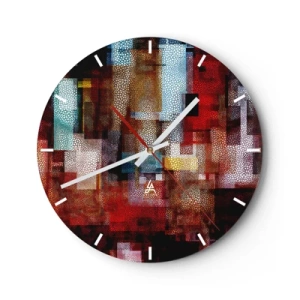 Wall clock - Clock on glass - Mashed UP - 40x40 cm