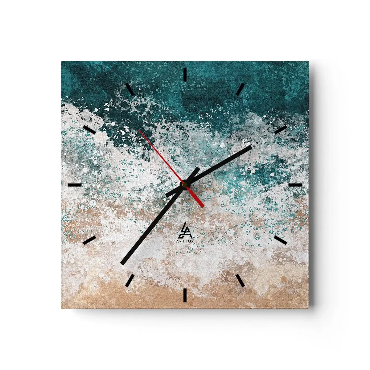 Wall clock - Clock on glass - Sea Tales - 40x40 cm