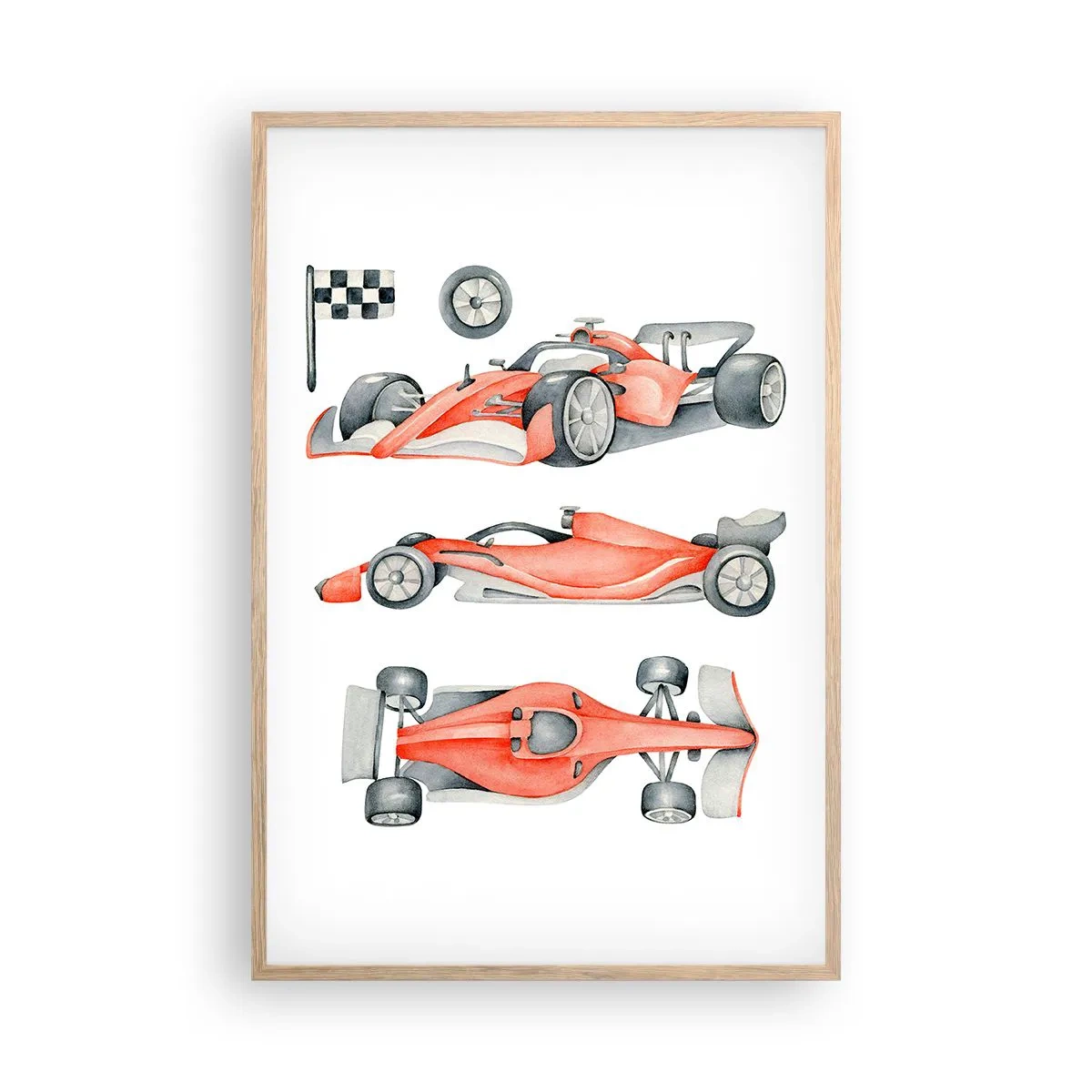 Poster in light oak frame - Race for the Dreams - 61x91 cm