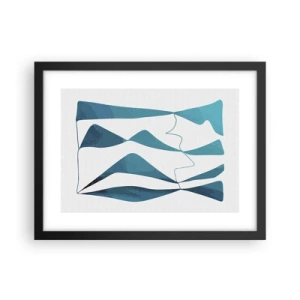 Poster in black frame - Abstract: Turquoise Relation - 40x30 cm