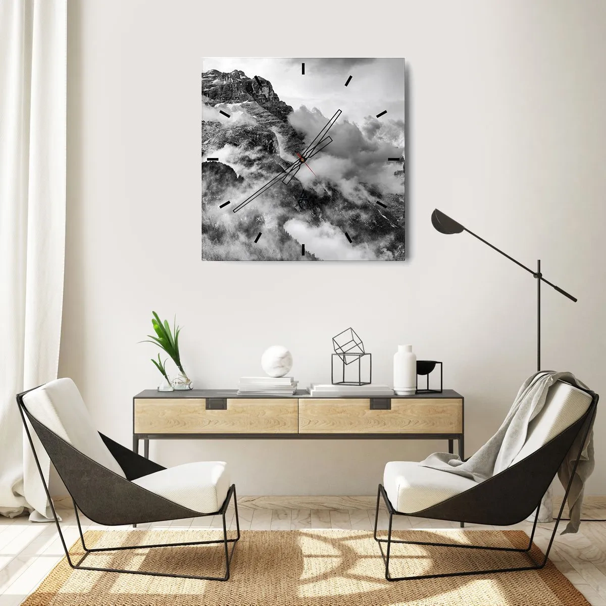 Wall clock - Clock on glass - Beautiful and Cruel - 30x30 cm