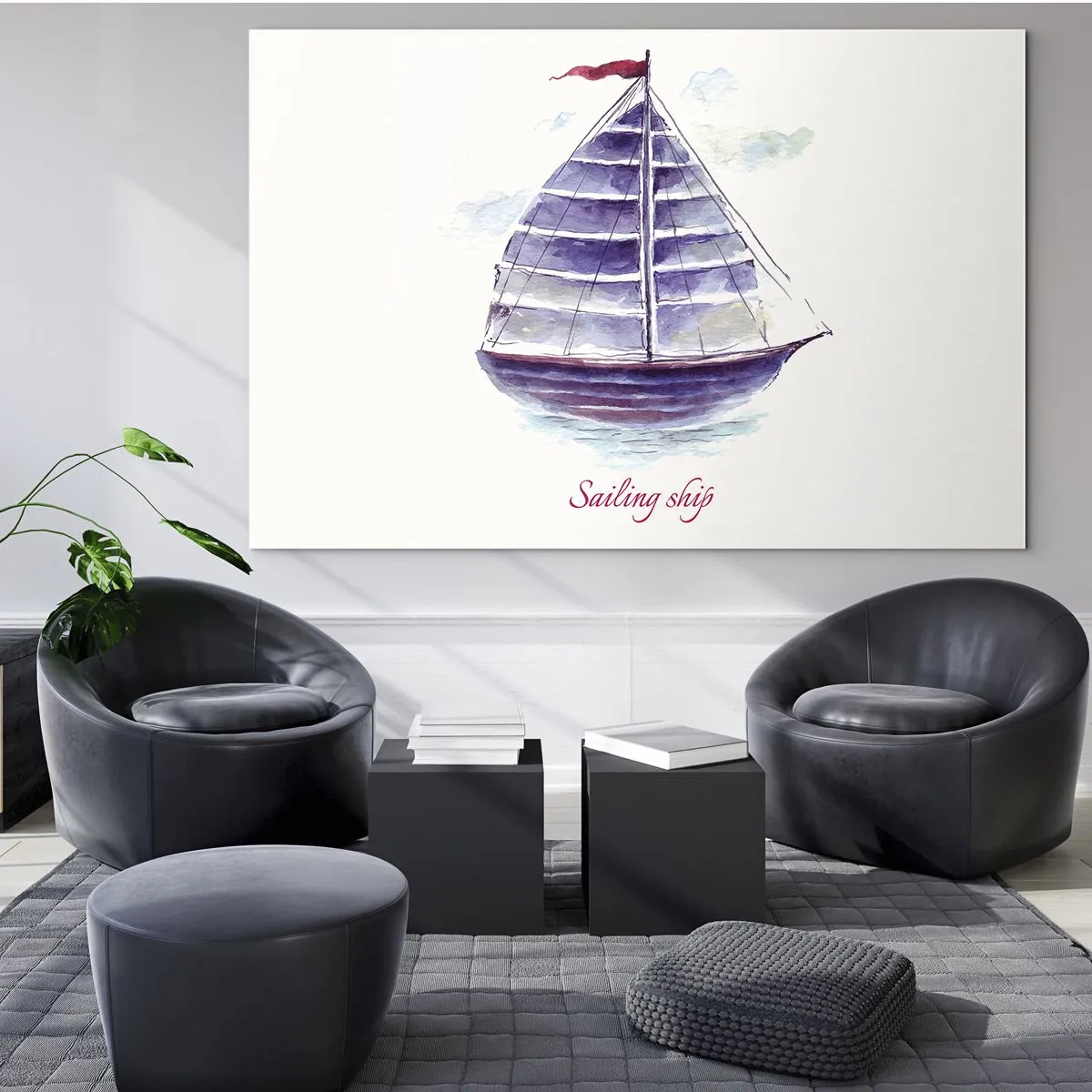 Glass picture - Full Sails And Calm Waters - 120x80 cm