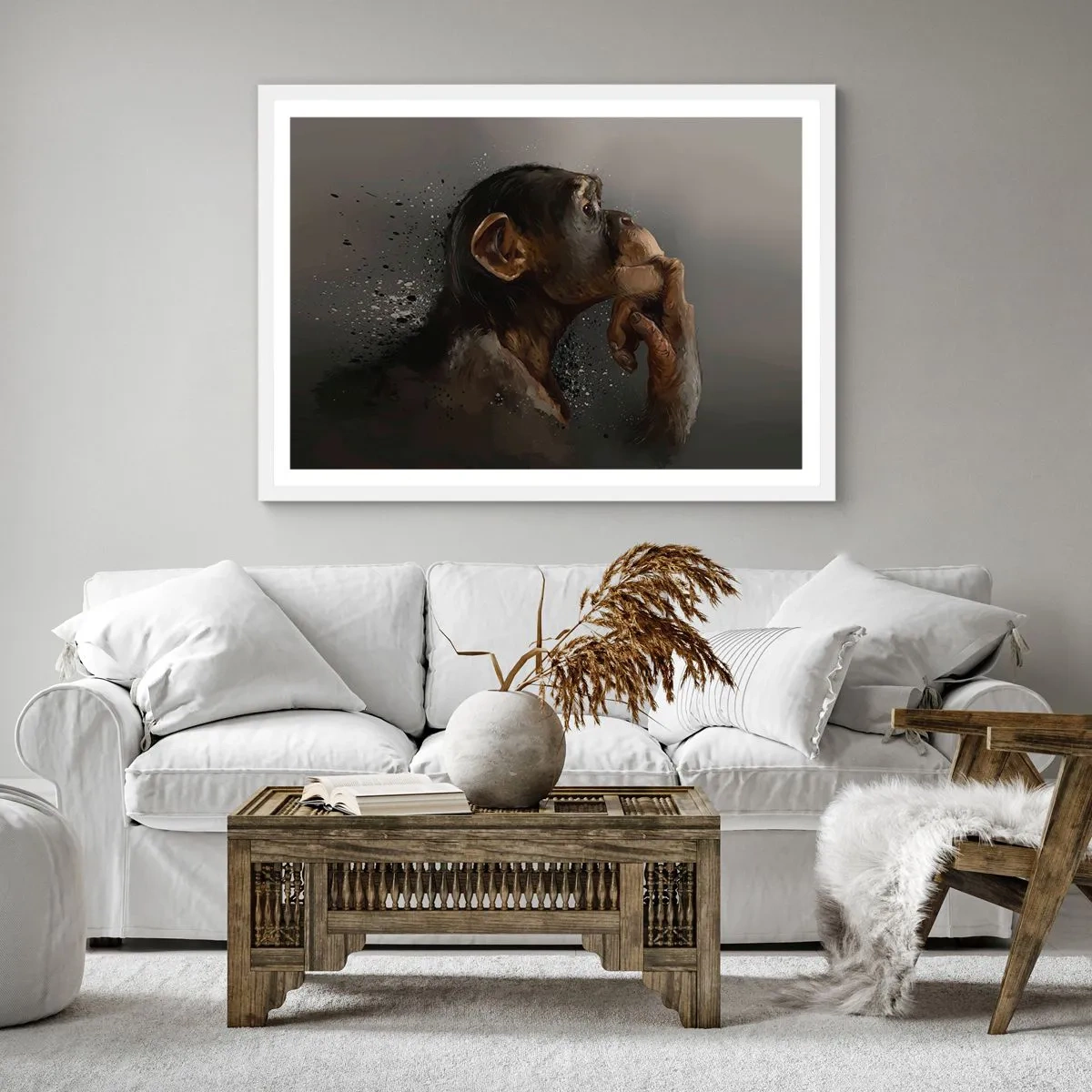 Poster in white frmae - Certainly a Thinker - 40x40 cm