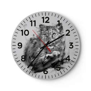 Wall clock - Clock on glass - Yes, I Am Listening - 40x40 cm