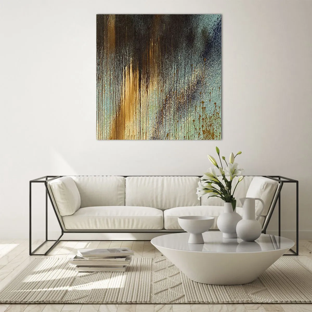 Glass picture - Non-accidental Colourful Composition - 70x70 cm