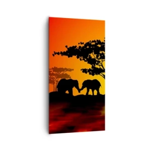 Canvas picture - Encounter on a Savannah - 65x120 cm