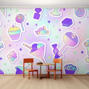 Custom Wallpaper Premium Canvas - Why We Can't Have Birthday Everyday? - For children, Candy, Lollypop